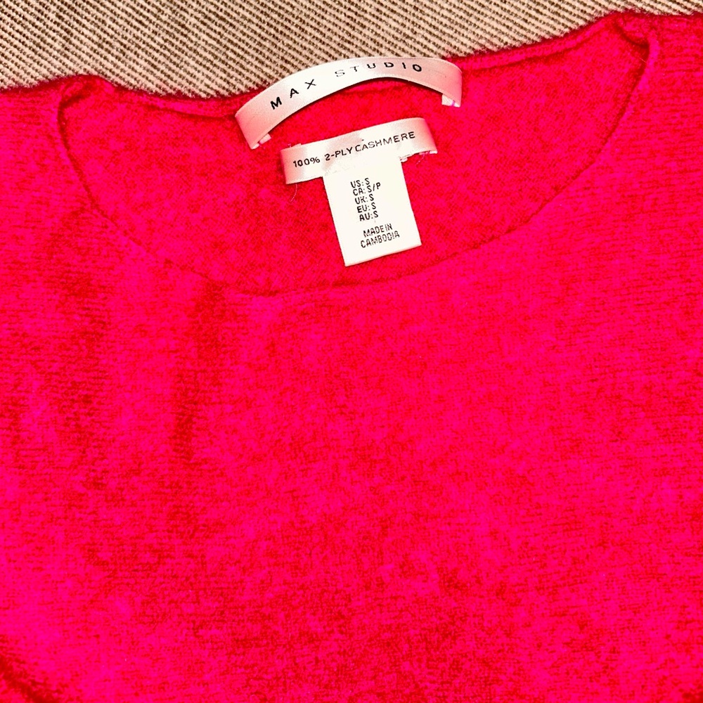 Max Studio Vibrant Pink Cashmere Top